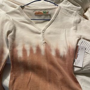 Vintage Havana waffle ombré Henley. Size kids XL (14/16)